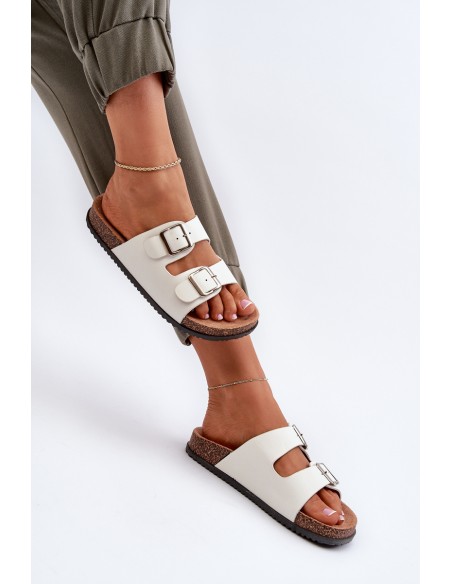 Women's sandals with buckles white Oliena