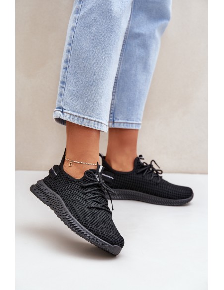 Mesh Slip-On Sports Shoes Women Black Harice