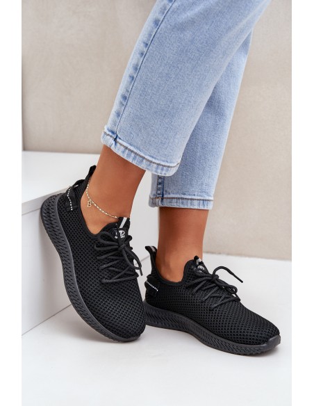 Mesh Slip-On Sports Shoes Women Black Harice