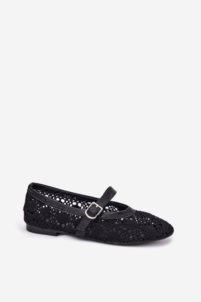 Perforated ballerinas with strap black Orphali 2