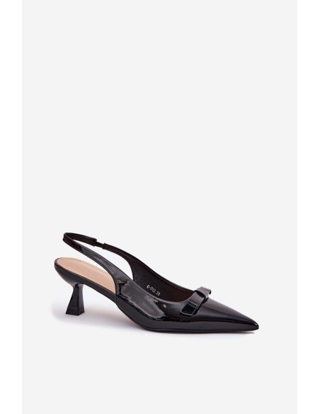 Patentuoti aukštakulniai su kaspinu juodi „Naylna“