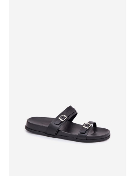 Women Sandals With Buckles Black Brinella