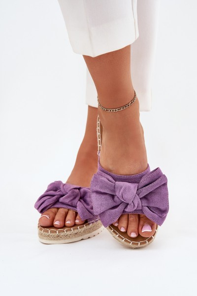 Womens Platform Sandals With Weaving And Bow Purple Alpireda