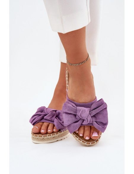 Womens Platform Sandals With Weaving And Bow Purple Alpireda