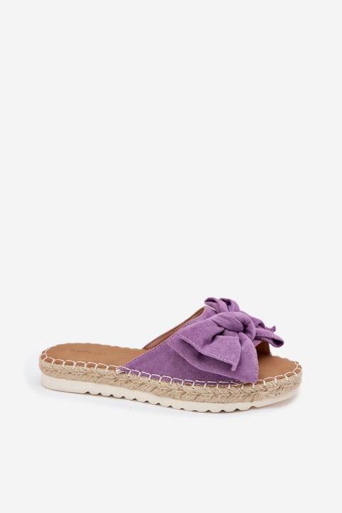 Womens Platform Sandals With Weaving And Bow Purple Alpireda