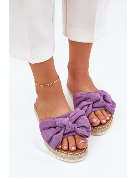 Womens Platform Sandals With Weaving And Bow Purple Alpireda