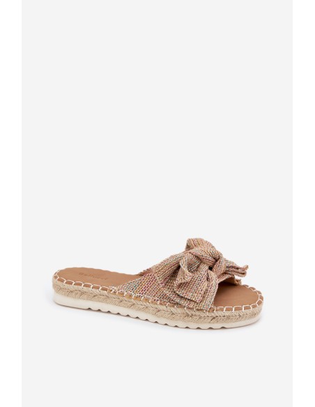 Ladies Platform Slippers With Braiding And Bow Multicolor Alpireda