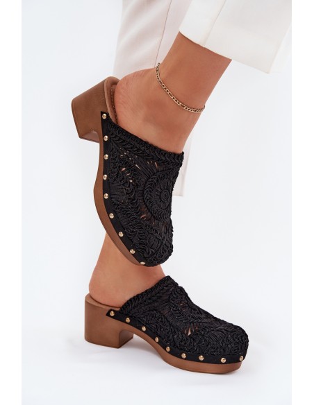 Crochet Women's Heels Black Senevia