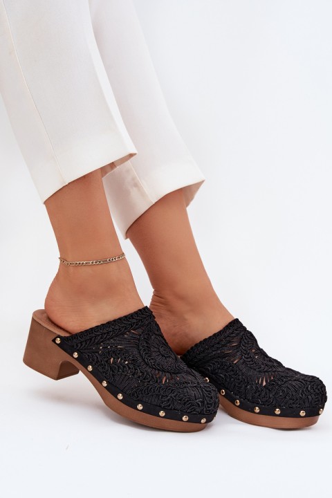 Crochet Women's Heels Black Senevia