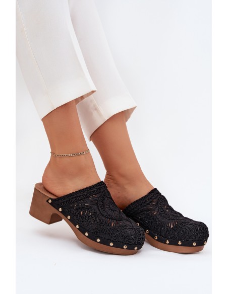 Crochet Women's Heels Black Senevia