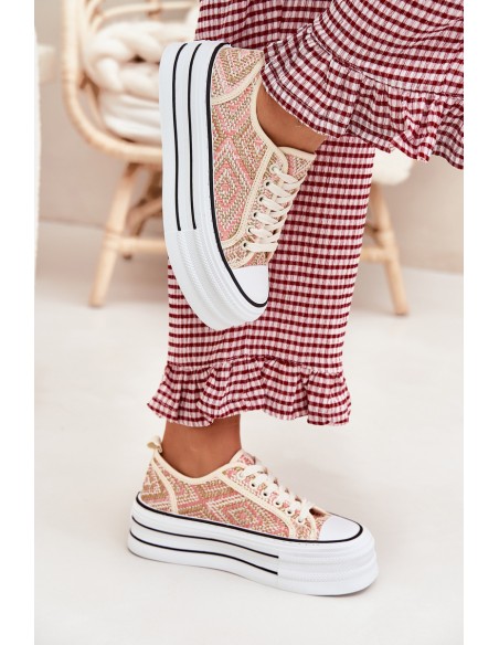 Low Women's Sneakers On Platform Pink Melina