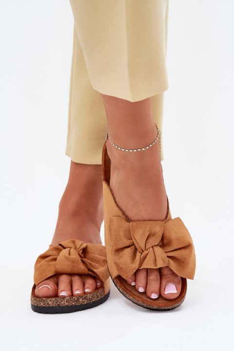 Moteriškos šlepetės su kamštiniu padu ir kaspinu „Camel Seressa“