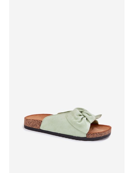 Women's Sandals On Cork Sole With Bow Mint Seressa