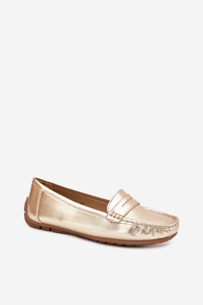 Ladies Eco Leather Moccasins Gold Lenvie 2