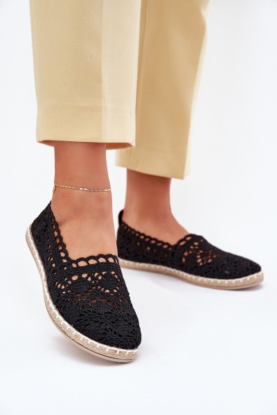 Lace Espadrilles Women Black Adelira