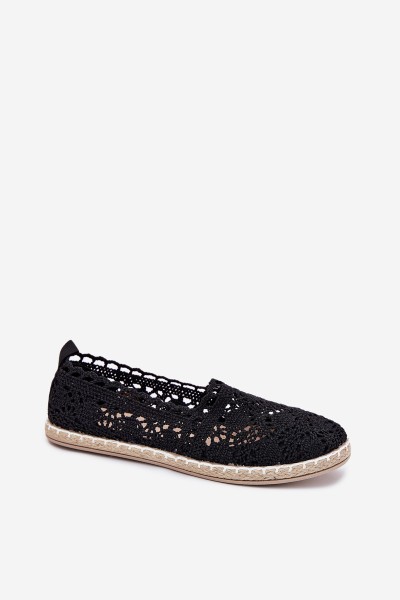 Lace Espadrilles Women Black Adelira 2