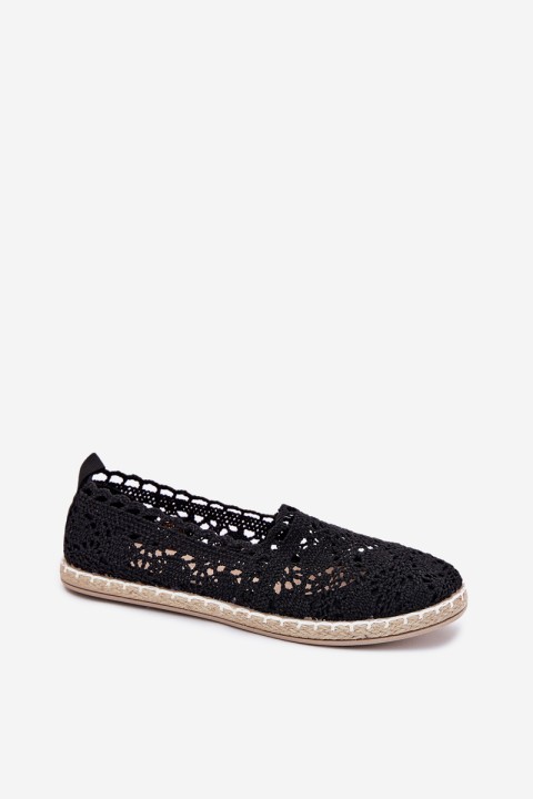 Lace Espadrilles Women Black Adelira