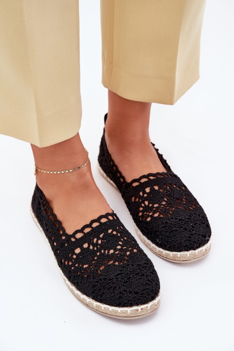 Lace Espadrilles Women Black Adelira