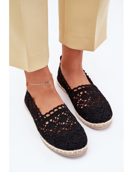 Lace Espadrilles Women Black Adelira