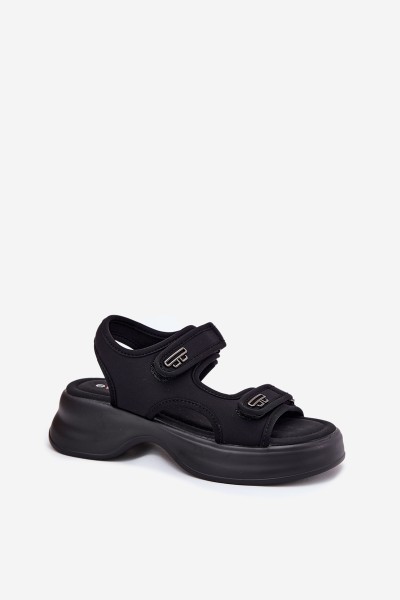 Women's Sandals With Golden Details Black Luvira 2