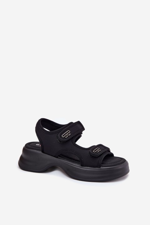 Women's Sandals With Golden Details Black Luvira