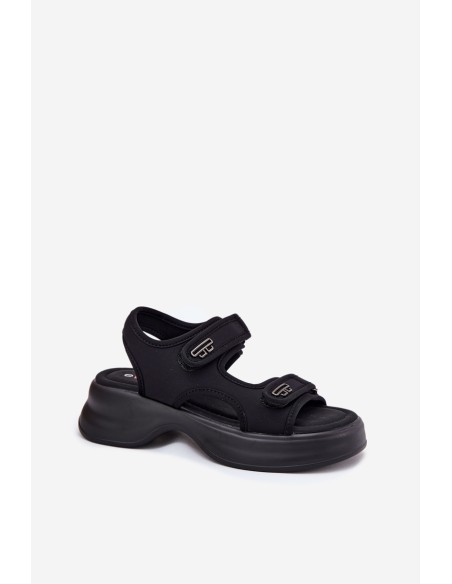 Women's Sandals With Golden Details Black Luvira