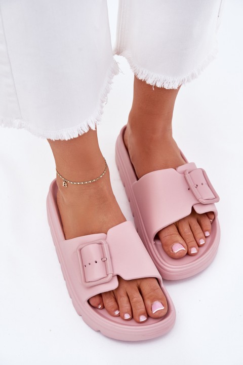 Women's Foam Platform Sandals With Buckle Pink Viasara