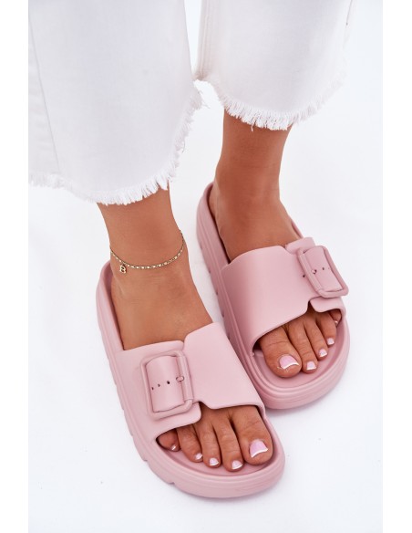 Women's Foam Platform Sandals With Buckle Pink Viasara