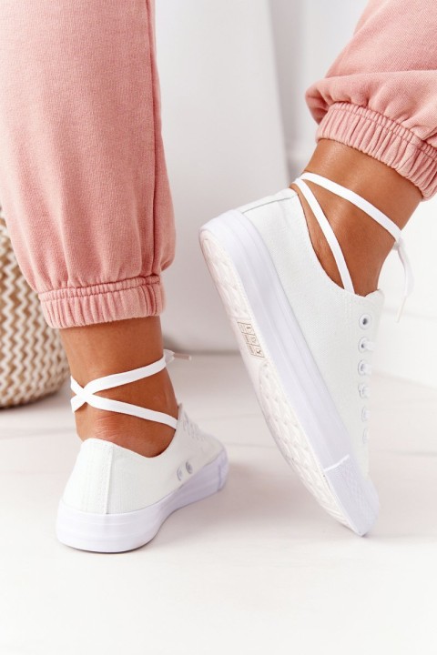 Klasikiniai moteriški sportbačiai balti Omerta