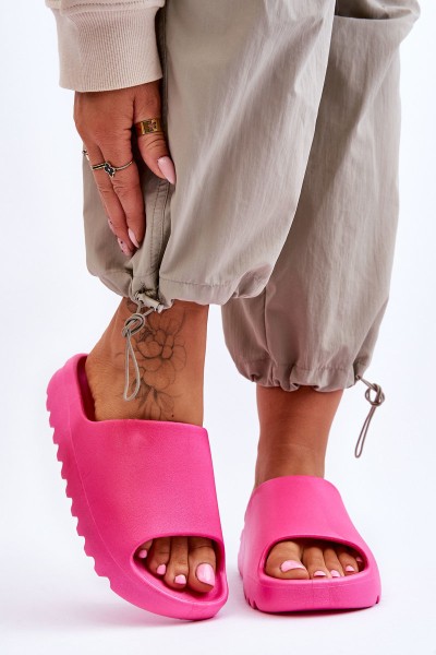 Fashionable Platform Slippers Fuchsia Estella 2