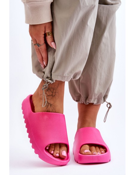 Fashionable Platform Slippers Fuchsia Estella