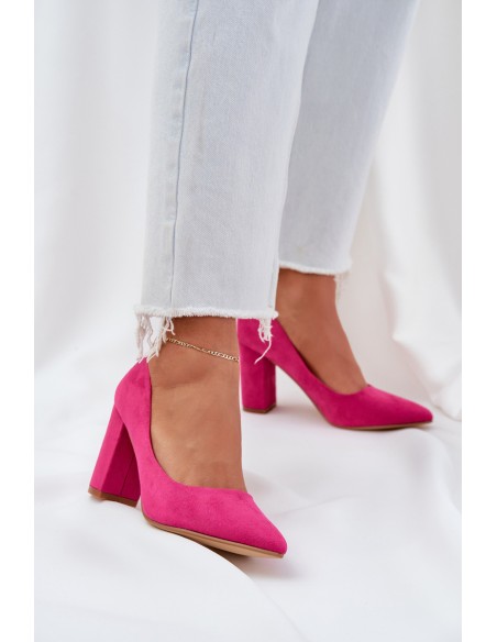 Moteriški aukštakulniai „Block Eco Suede“ fuksijos spalvos „Florena“