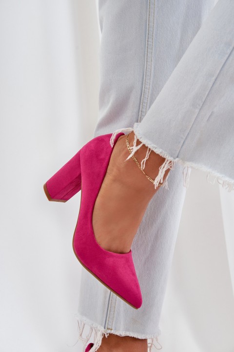 Women's Heels On Block Eco Suede Fuchsia Florena