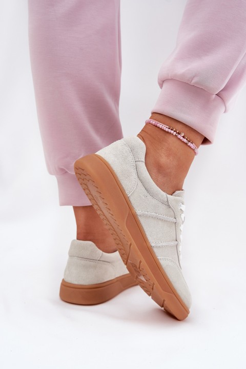 Suede Low Sneakers Women Grey Paliana