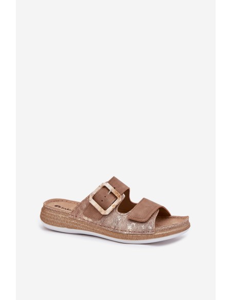 Womens Sandals With Buckle And Velcro Brown INBLU MK000013