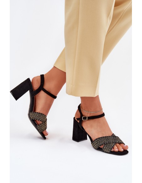 Women's Heeled Sandals Black Almera