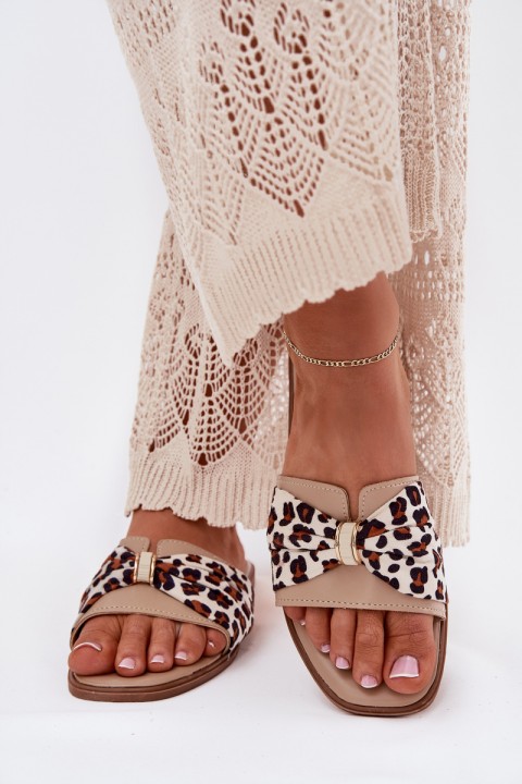 Moteriškos basutės plokščiapadžiais kulnais ir kaspinu, smėlio spalvos, „Avenza“