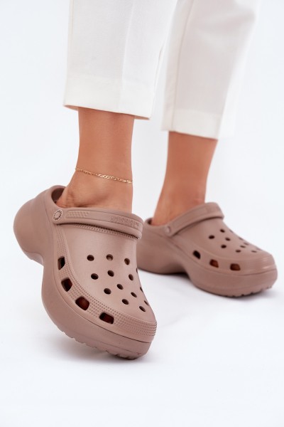 Women's Foam Sandals On Massive Sole Big Star RR274A121 Dark Beige