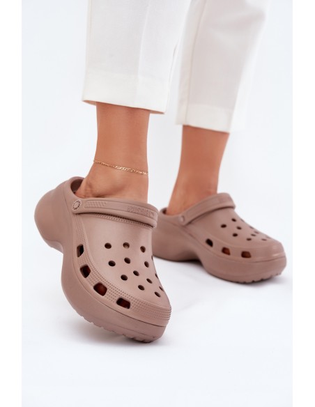 Women's Foam Sandals On Massive Sole Big Star RR274A121 Dark Beige