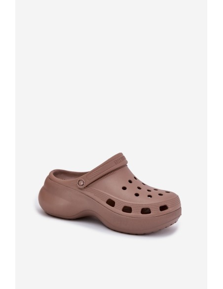 Women's Foam Sandals On Massive Sole Big Star RR274A121 Dark Beige