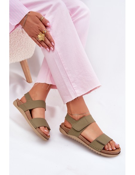 Leather Women's Sandals Inblu AA0001KU Green