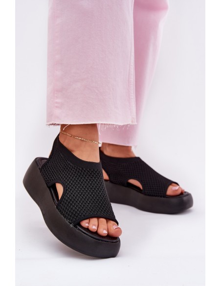 Women Sandals On Platform Black Kavira