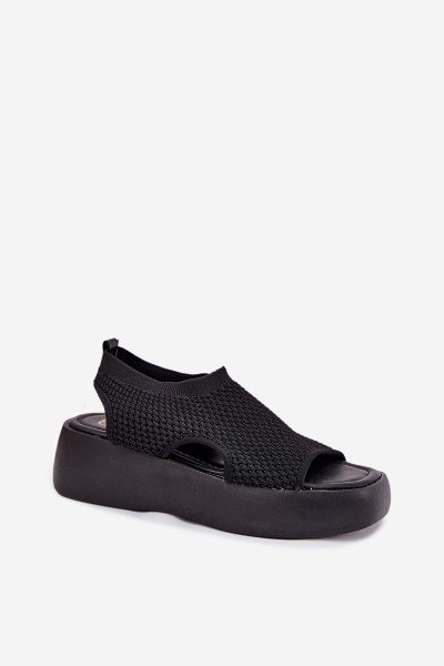 Women Sandals On Platform Black Kavira 2