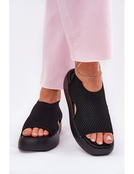 Women Sandals On Platform Black Kavira