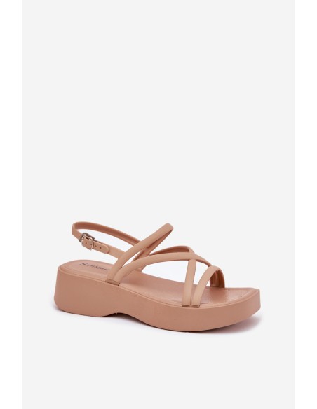 Women's Platform Sandals With Straps Beige Civara