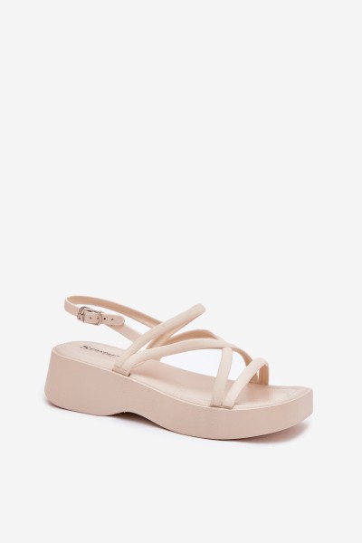 Women's Platform Sandals With Straps Light Beige Civara 2