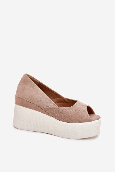 Womens wedge and platform sandals beige Felyra 2