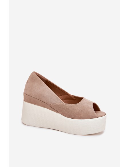 Womens wedge and platform sandals beige Felyra