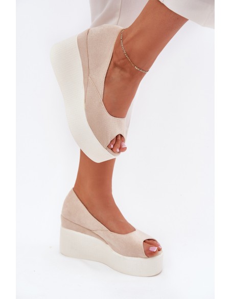 Wedge And Platform Women's Sandals Light Beige Felyra