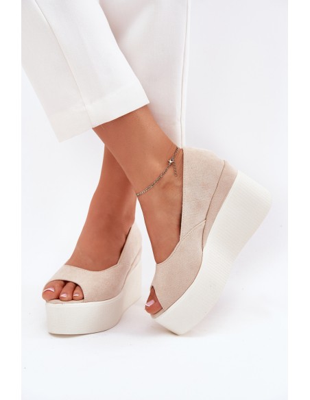 Wedge And Platform Women's Sandals Light Beige Felyra